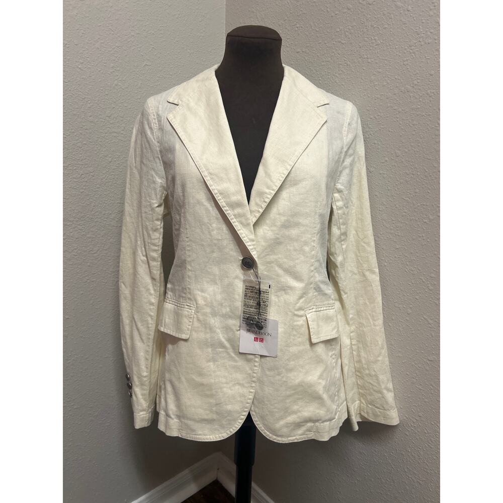 NWT Uniqlo JW Anderson Linen Blend Cream Blazer Size XS Lightweight Jacket